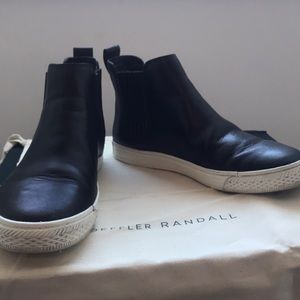Loeffler Randall black leather slip-on sneakers